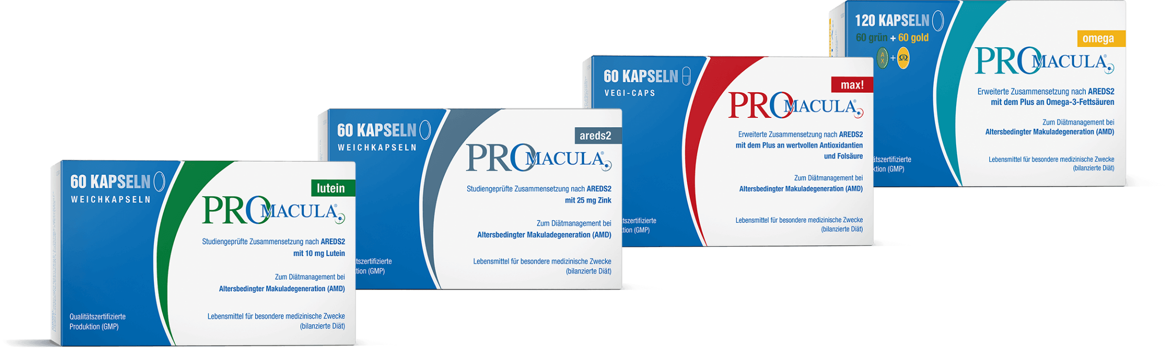 Die vier PROMACULA®-Präparate sind individuell auf Patientenbedürfnisse zugeschnitten